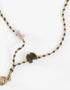 Long 3 colors braided yarn necklace with copper bell pendant and tassels